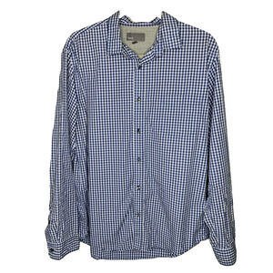 Vince Shirt Mens Size Large Blue & White Plaid Button Down Cotton Long Sleeve